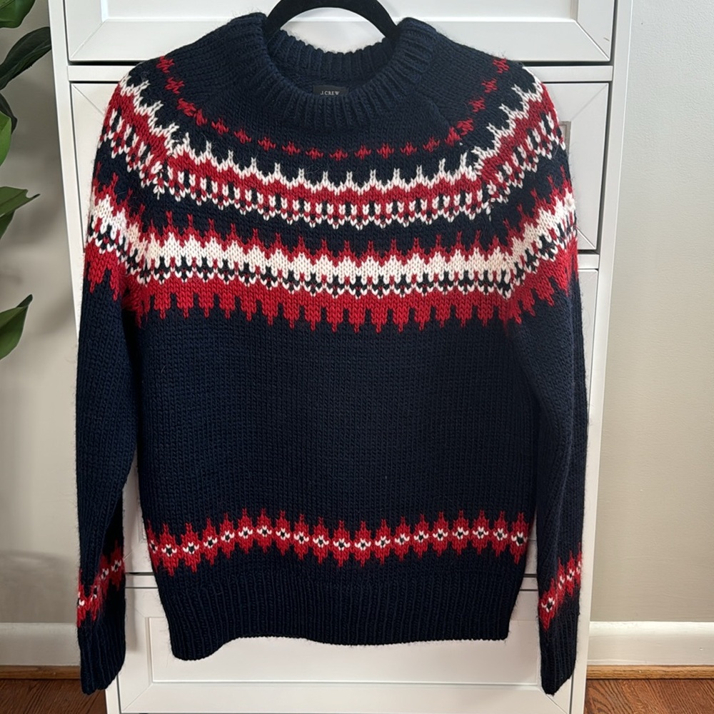 J. Crew Alpaca/Wool Blend Fair Isle Sweater